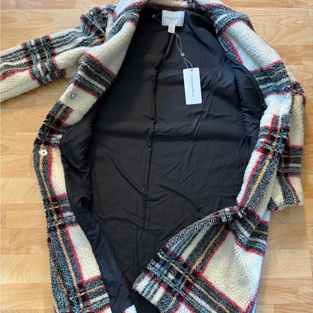 NWT Carolina Belle Montreal woman’s plaid Sherpa jacket XS - Picture 8 of 16